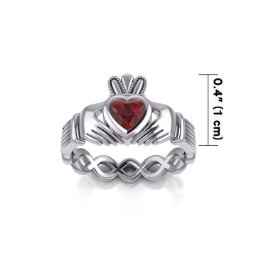 Claddagh with Gemstone Silver Ring TRI2104 - Jewelry